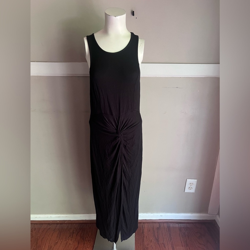 Black Swan Black Sleeveless Maxi Dress with Front Twist